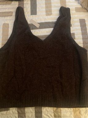 Madewell Brown V-Neck Knit Tank